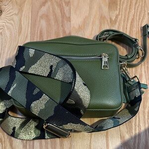 PomPom London City Bag Olive with 2 straps
